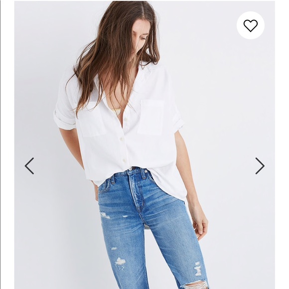 Madewell Tops - Madewell White Cotton Courier Shirt